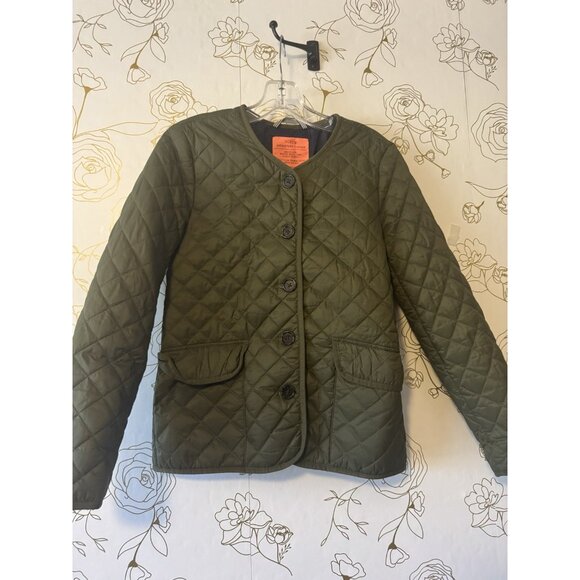 J. Crew Signature Puffer Jacket Women’s Size 0 Quilted Primaloft Olive Green 045 - Picture 1 of 7